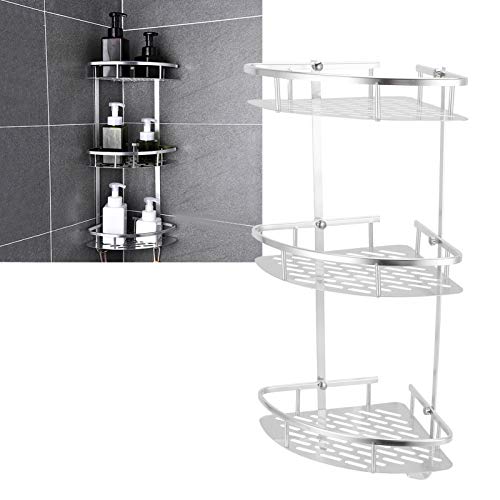 Mothinessto Duschablage, 3 Etagen Eck-Dusch-Organizer Wandmontierter Raum Aluminium Badregal Körbe mit Montagezubehör Wohnkultur Lagerregal für Toilette Küche