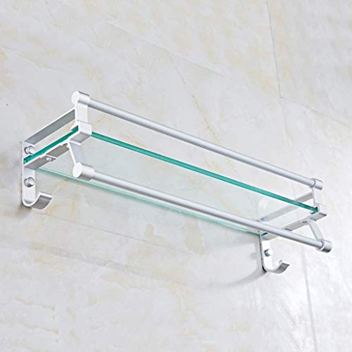 MKKSLR Bad Regale Dusche Caddy Bad Korb Ablage Regal 6mm Glas Aluminium Wanddekoration 5,4 (Größe: 40 cm)