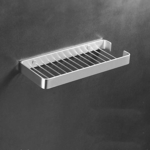 Kleines Duschregal Metall - Freier Locher Aluminium schwarz Bad Regal Quadrat Korb Quadrat Ecke Rack Wand hängen Lagerregal-Silber