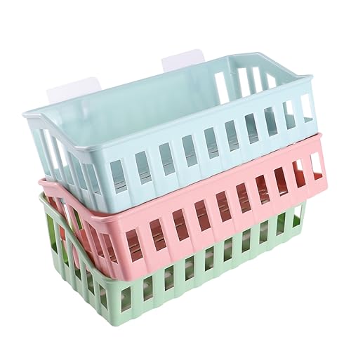 FELTECHELECTR Wandregal Ohne Bohren 3er-Set Für Die Seifenschalenhalter Organizer-Korb Badregal Aufbewahrung Kunststoff Wandregal Lagerregal Grün