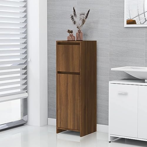 BaraSh Badschrank Braun Eichen-Optik 30x30x95 cm Holzwerkstoff Schrank Badezimmer Schmal Bad Regal Stehend