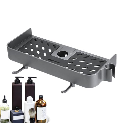 Generisch Schwimmende Regale Badezimmer, Eckregal,Eck-Badregal-Org anizer - Kein Bohren, an der Wand montierter Duschkorb, Badezimmer-Hebestange, abnehmbarer Organizer, Shampoo-Halter für die