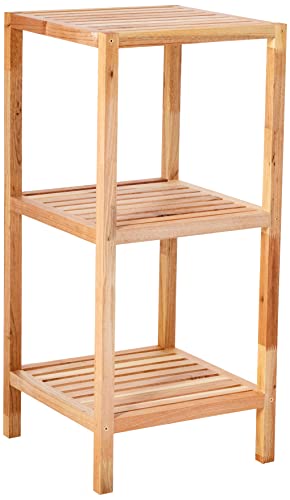 WENKO Regal Norway mit 3 Böden, offenes Standregal mit 3 Ablagen aus massivem Walnussholz geölt mit natürlichem Holzöl, hochwertig verarbeitetes Wohnregal für den Haushalt, 36 x 79 x 36 cm, Natur