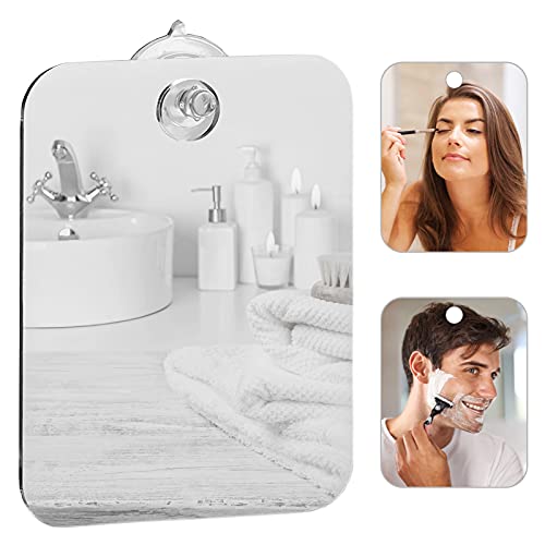 INHEMING Beschlagfreier Rasierspiegel Duschspiegel Badspiegel,mit 1 Klebehaken,Abnehmbarer Wandbefestigung
