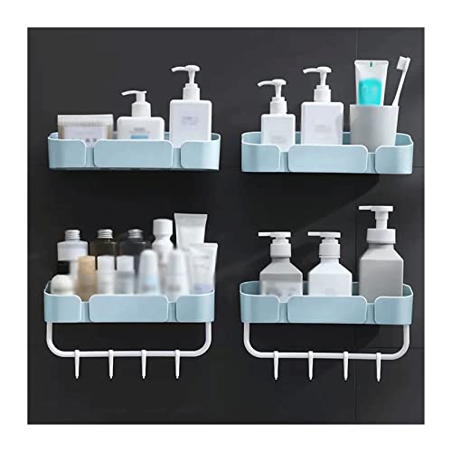 Duschablage zum Hängen 2 Kunststoff-Toilettenartik el-Aufbewahrungsregale Doppelwandmontierte Kunststoff-Aufbewahrungsr egale Kein Stanzen Einfache Toiletten-Aufbewahrungsre gale Duschregal(Blue)