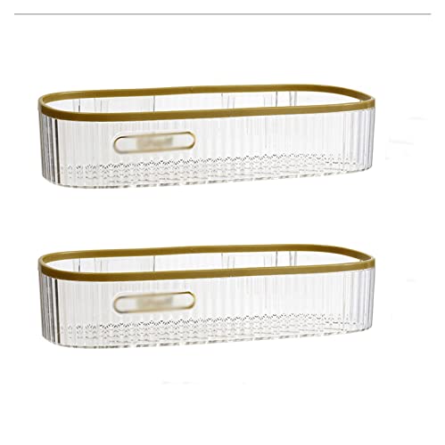 Xilin-872 Duschcaddy-Organizer, 2 Kunststoffregale for Toilettenartikel, einlagige Wandregale aus transparentem Kunststoff, Nicht perforiert, einfache Badezimmerregale Duschregal(Transparent)