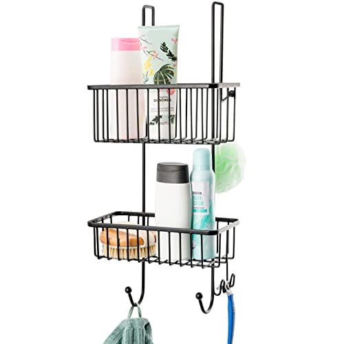 bremermann Duschregal, Duschkorb, Badregal zum Einhängen, 2 Körbe, schwarz