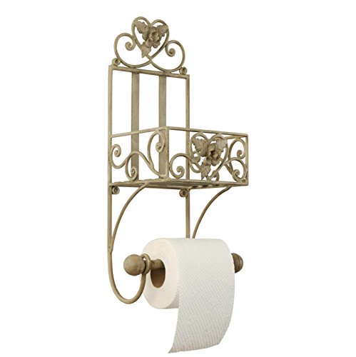 Toilettenpapierhalter Badregal Metall Blütenverzierung