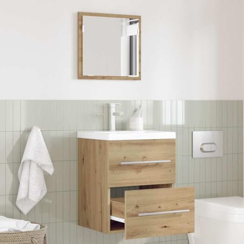 HETFTJN Holz Badmöbel Set Braun 41x38,5x48 cm Moderne Schrank-Kommode mit Schublade platzsparendes Badregal für kleine Badezimmer