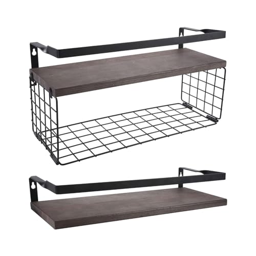 predolo Hängende Regale, wandmontierte Badregale, Geschenke, Holzwandregale mit Toilettenpapierhalter für Badezimmer, Arbeitszimmer, Dekoration