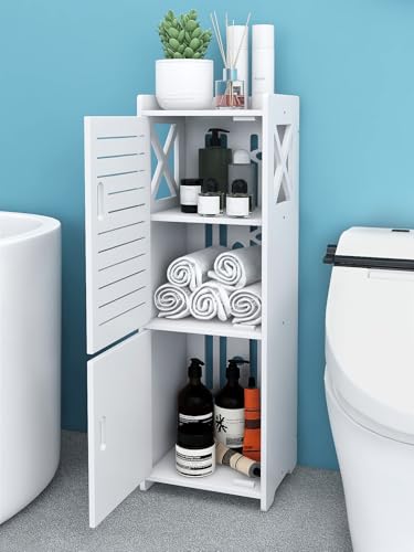 Youyijia Wasserdicht Badschrank Schmal Bodenstehend Badezimmerschrank Badezimmermöbel Geeignet Für Badezimmer Schlafzimmer Küche Wohnzimmer 75 x 25 x 22 cm