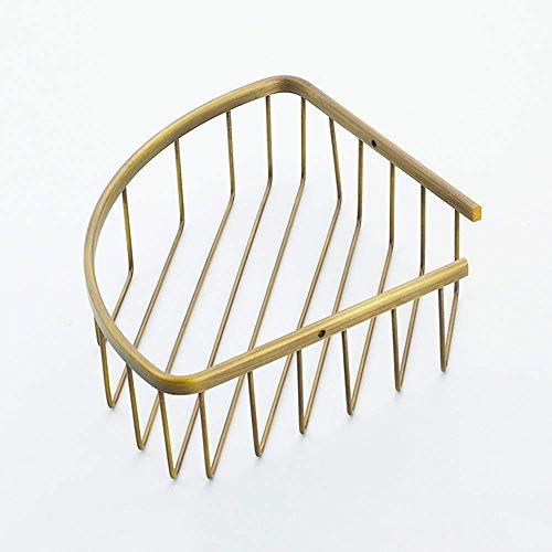 Vintage Massivem Messing an Der Wand Montiert Dreieck Korb Badezimmer Regal Ecke Hardware Rack Lagerung Kosmetik Halter Bad Regal Stanzen Installation, D-J