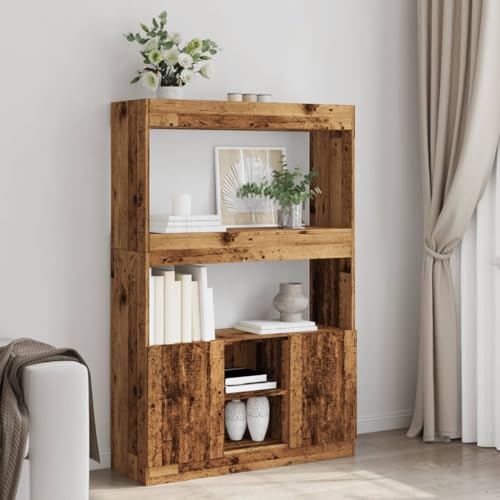 LLEZKBR Regal-Bücherregale & Standregale - Highboard - Altes Holz 92x33x140 cm Holzwerkstoff