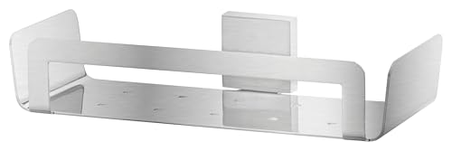 tesa EXXCLUSIV Duschablage, verchromt - Duschkorb zur Wandbefestigung ohne Bohren, inkl. Klebelösung - 265mm x 55mm x 120mm