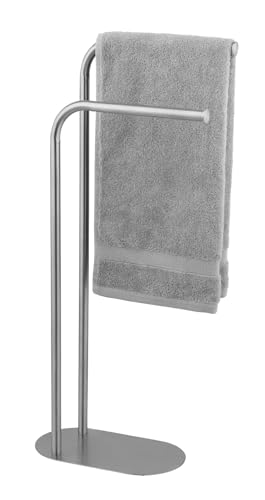 Handtuchständer Mod. Levante freistehender Edelstahl Handtuchhalter platzsparend satiniertes Metall 30 x 79 x 17 cm Badezimmer Accessoires