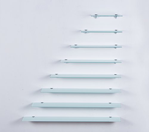 Euro Tische Glas Wandregal Weiß - Glasregal mit 6mm ESG Sicherheitsglas - perfekt geeignet als Badablage/Glasablage für Badezimmer - Verschiedene Größen (50 cm)